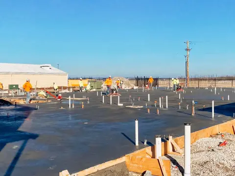 Large commercial concrete floor